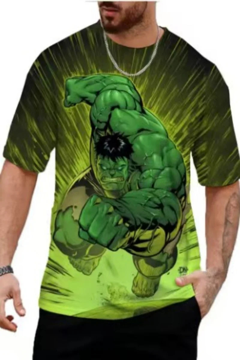 Hulk 3D-T-shirt til mænd – grønt, lysende knytnæveslag