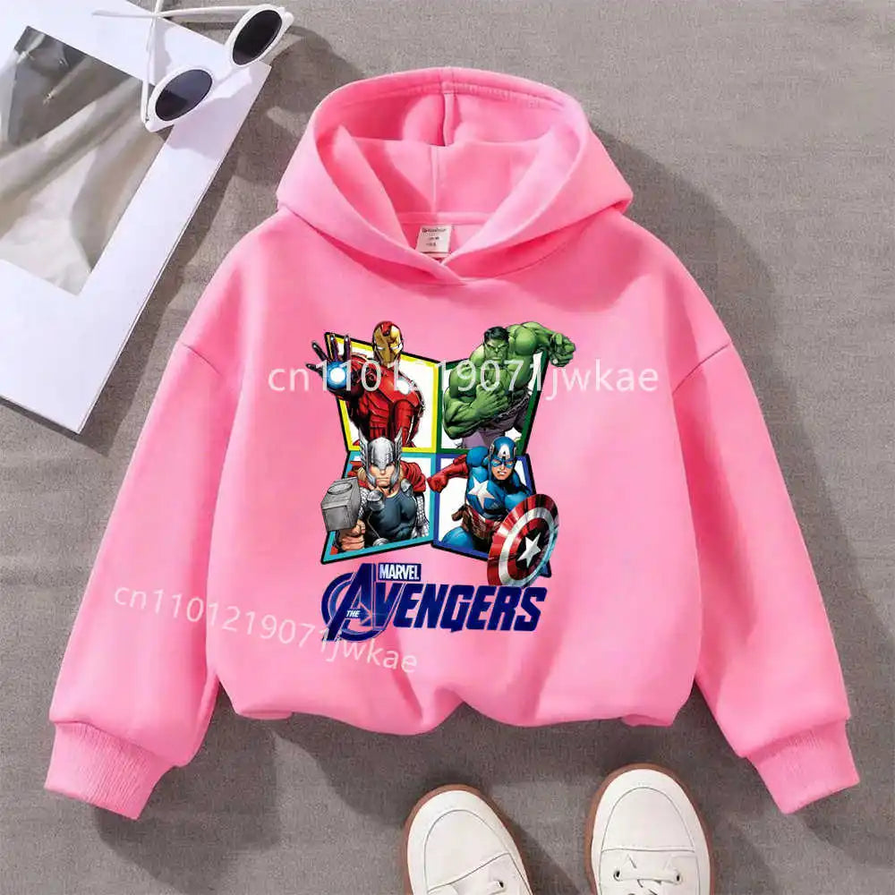 Sweatshirt com Capuz Infantil Avengers Losango 4 Heróis - Cor-de-rosa