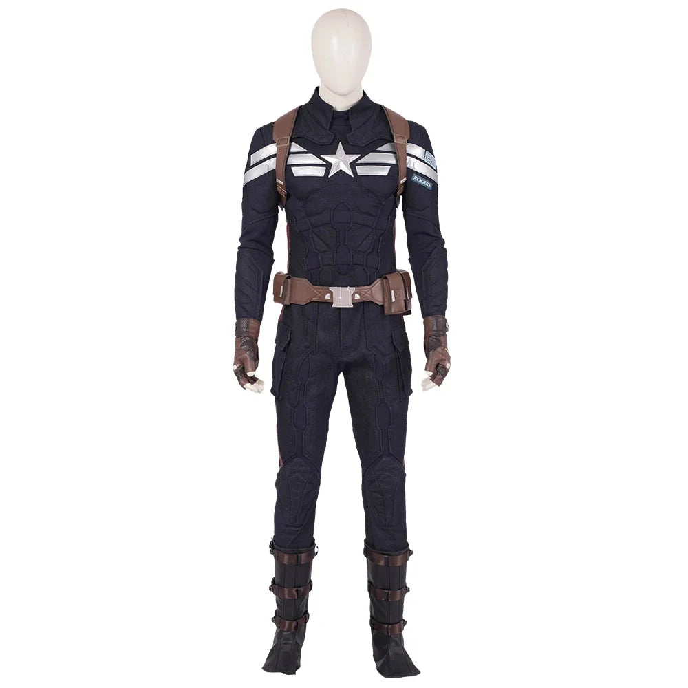 Cosplay kostým Captain America – námořnicky modrá uniforma s maskou