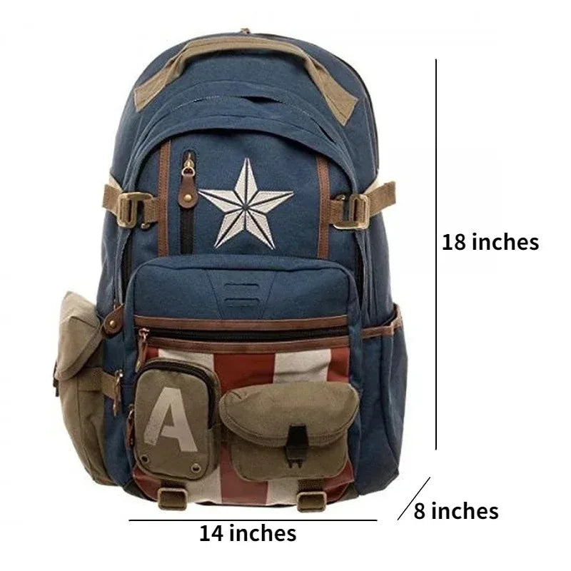 Rucsac Avengers Captain America – Stil militar vintage cu stea