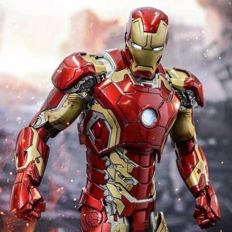 Kostým Iron Man Jarvis – stříbrná a červená helma se světelným efektem