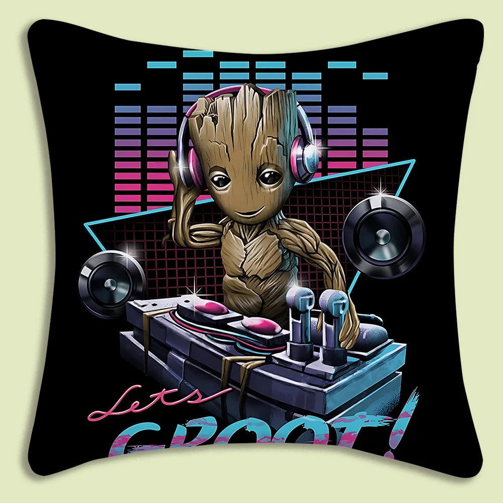 Povlak na polštář Baby Groot – narozeninová oslava, dort, balónky
