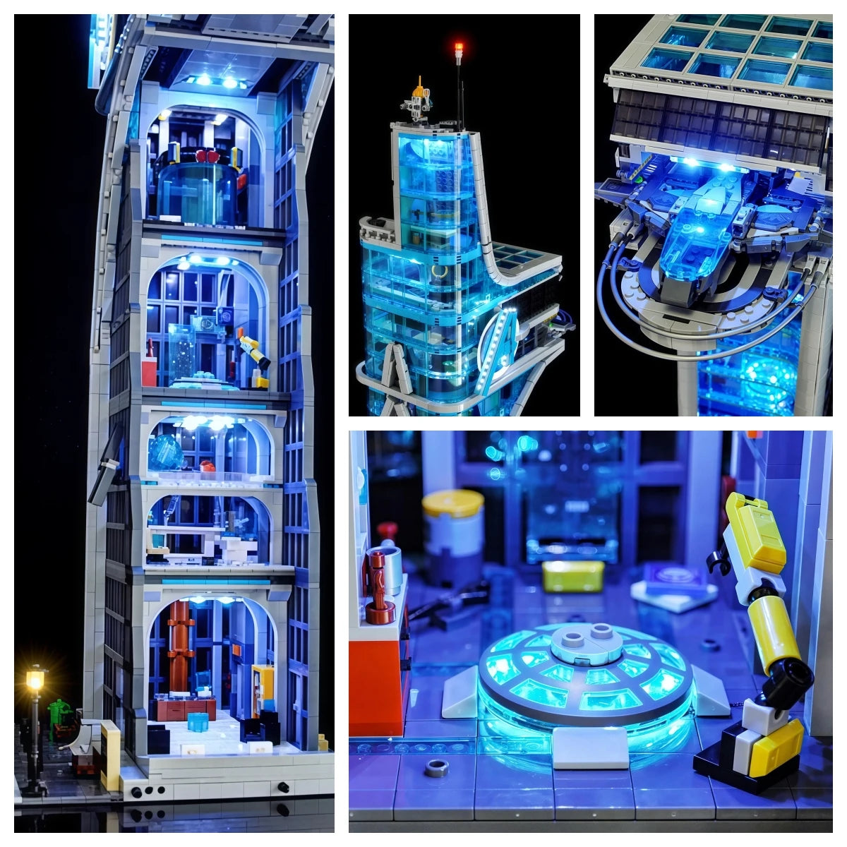 Decorative LED Kit for LEGO Avengers Tower 76269 - Purple Light Effect