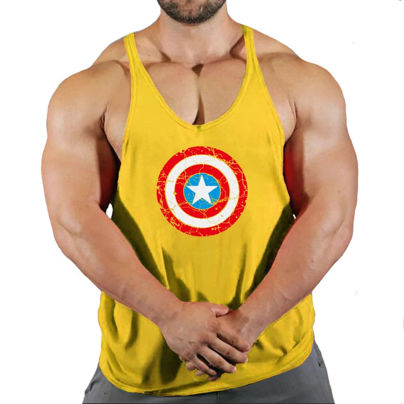 Captain America Men's Fitness Tank Top - Red Shield