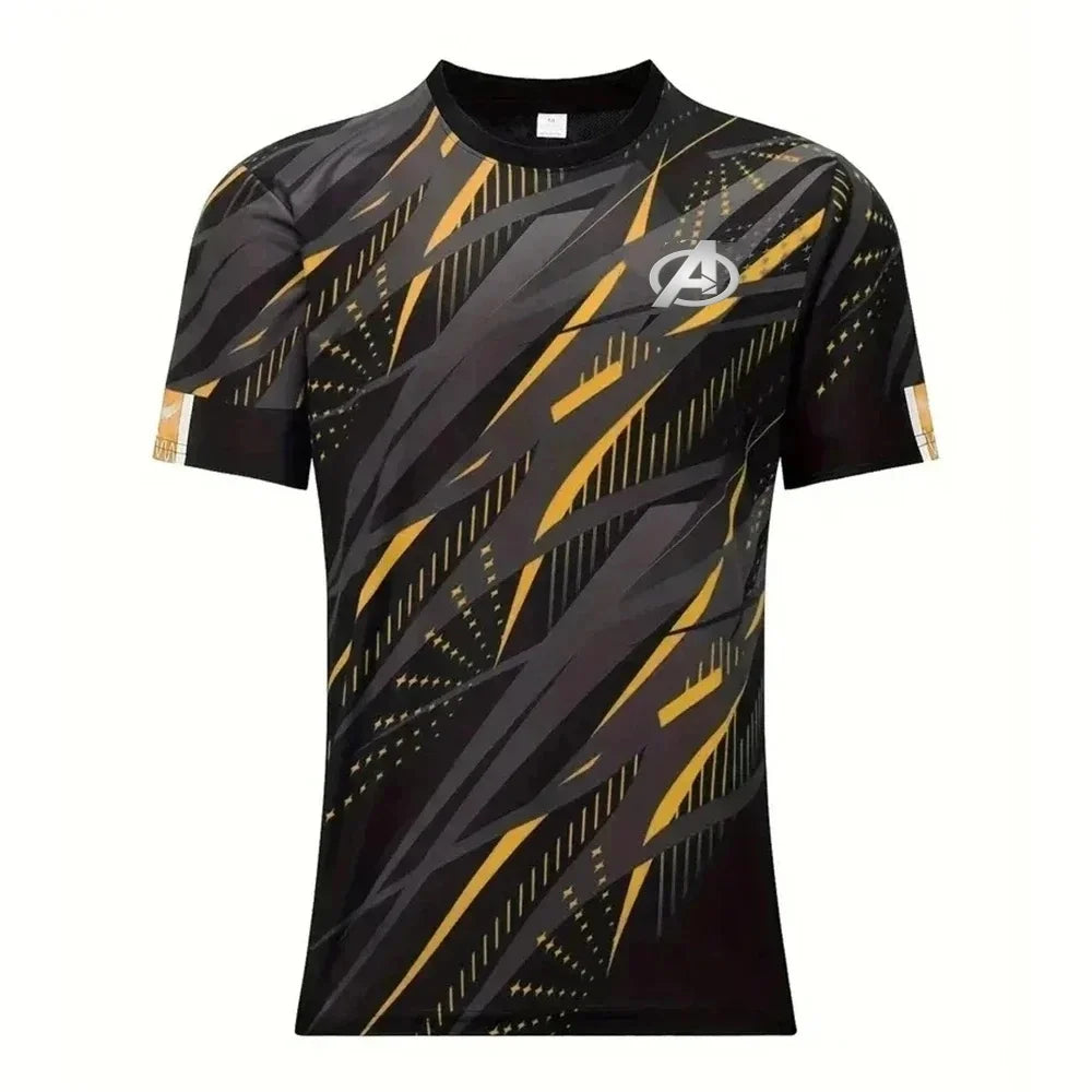 Camisola desportiva Avengers para homem - Secagem rápida, cor-de-rosa e preta