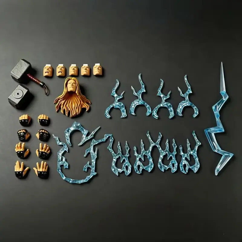 Thor Figure - Light-Up Mjolnir Hammer, Fabric Cape