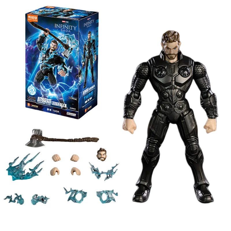 Blokees Avengers Thor-figur – Infinity Saga, svart dräkt och Stormbreaker