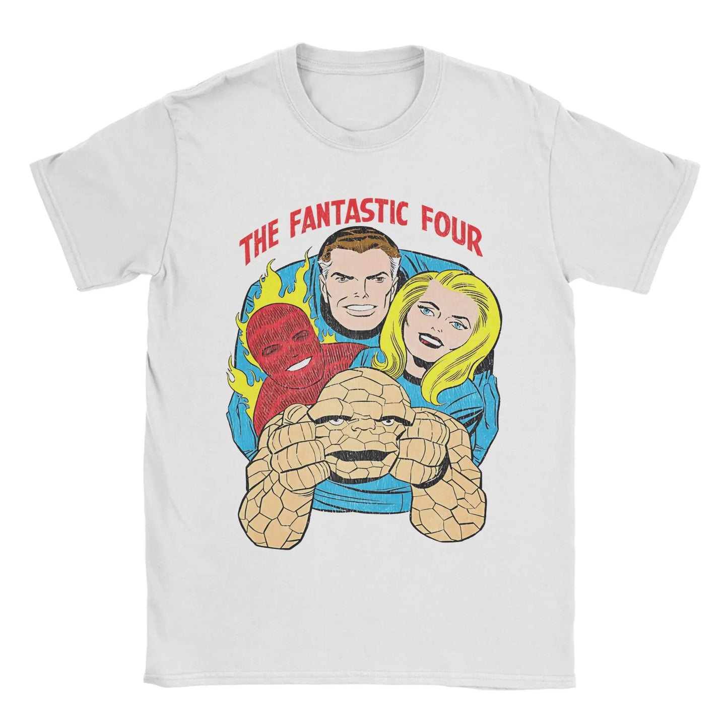 T-shirt The Fantastic 4 First Steps – poster rétro bleu unisexe