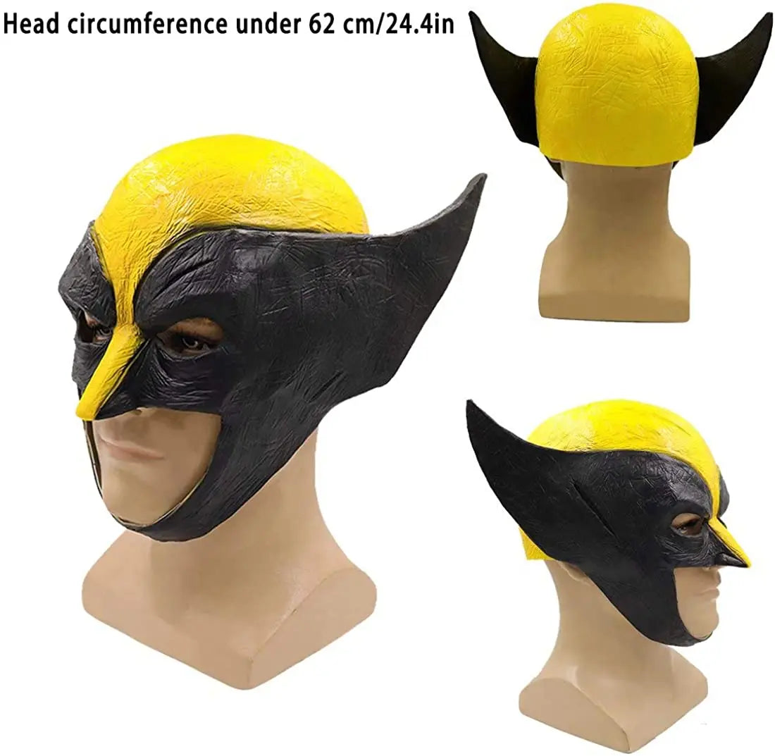 Cosplay maska Wolverine – latexová polomaska, žluto-černá