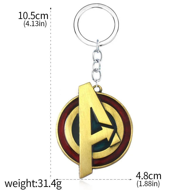 Avengers Logo A Keychain - Bronze Red Shield