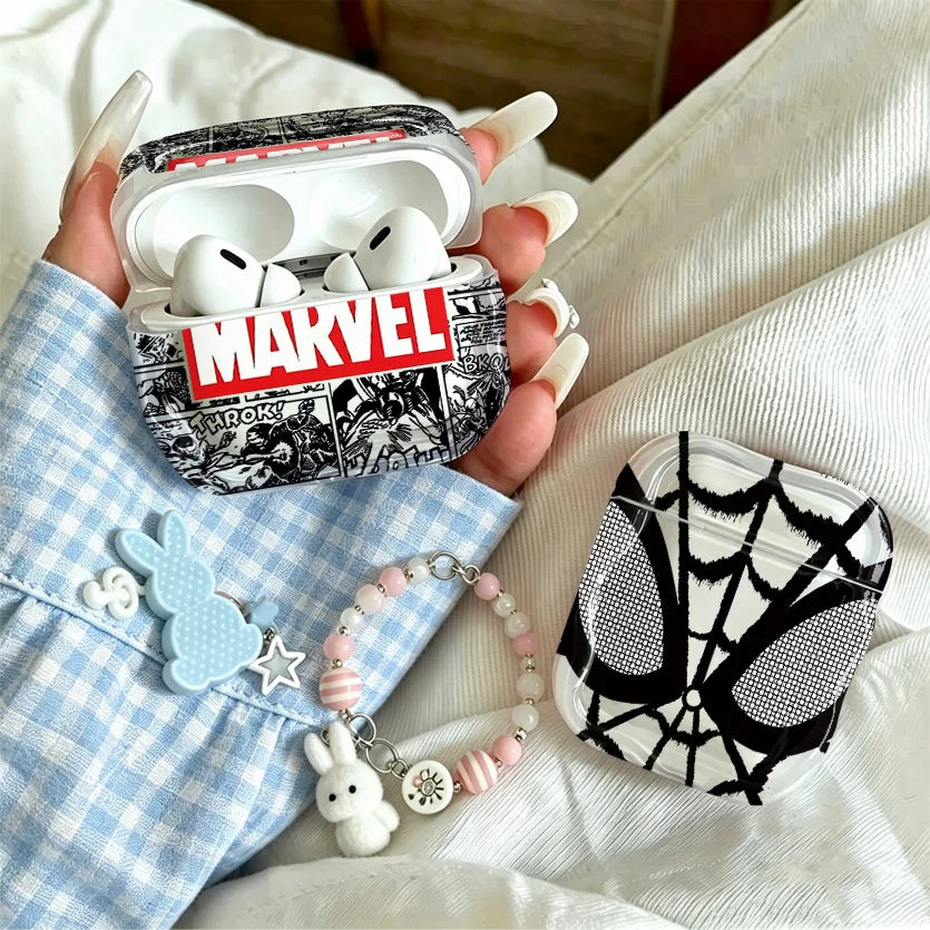 Marvel Comics-fodral för AirPods – Svartvitt serietidningsmotiv