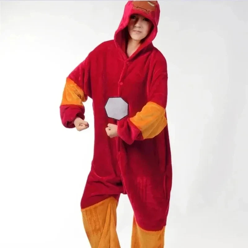 Pyžamo Iron Man – kigurumi overal s kapucí