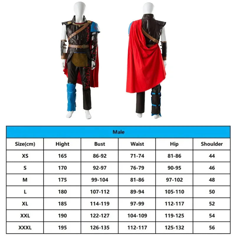 Cosplay kostým Thor Ragnarok – gladiátorský oděv s pláštěm