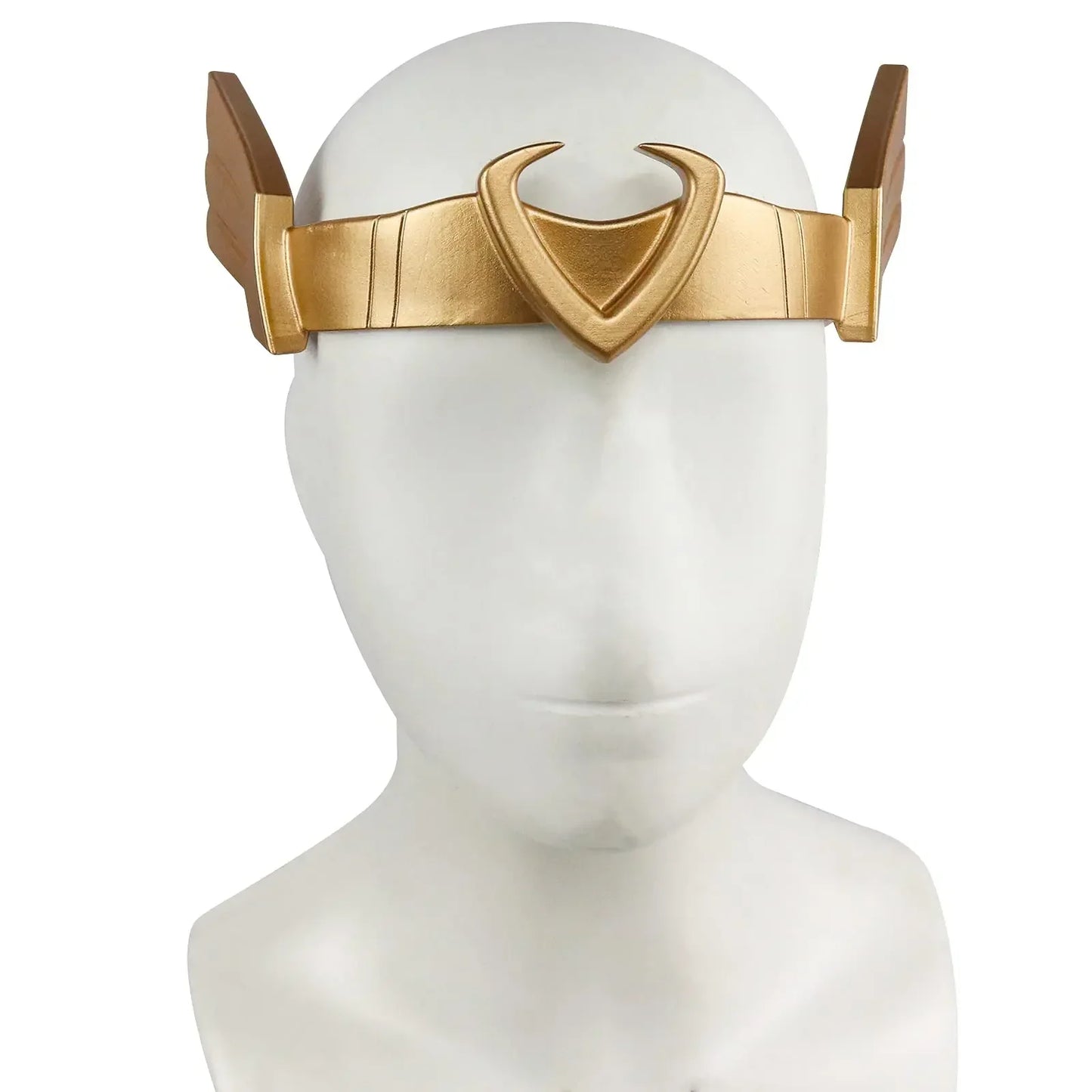 Loki cosplay sisak – aranyszínű szarvakkal és smaragddíszekkel