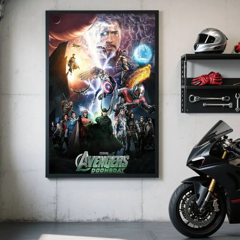 Plakat Avengers Doomsday – Design med klippe og komplet team