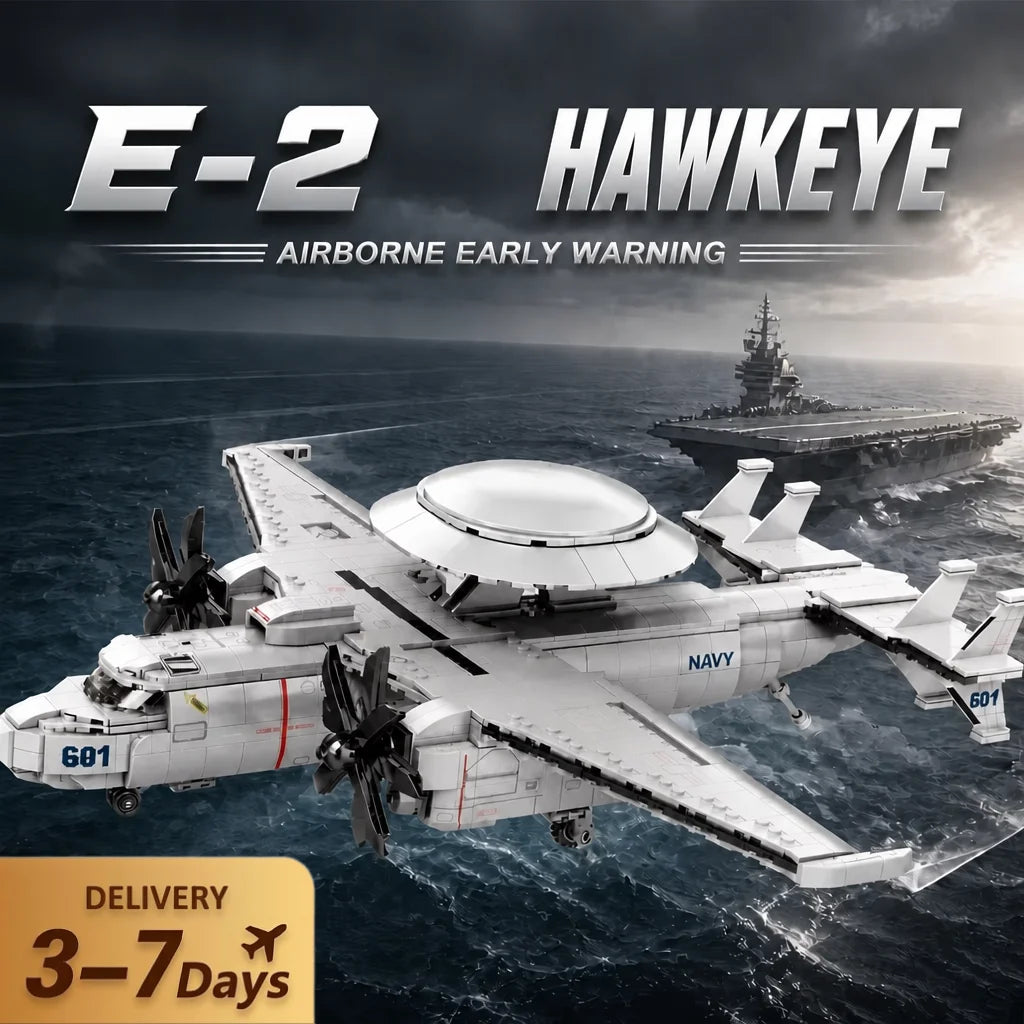 Figurină din cărămizi Avion militar E-2 Hawkeye - Model de colecție