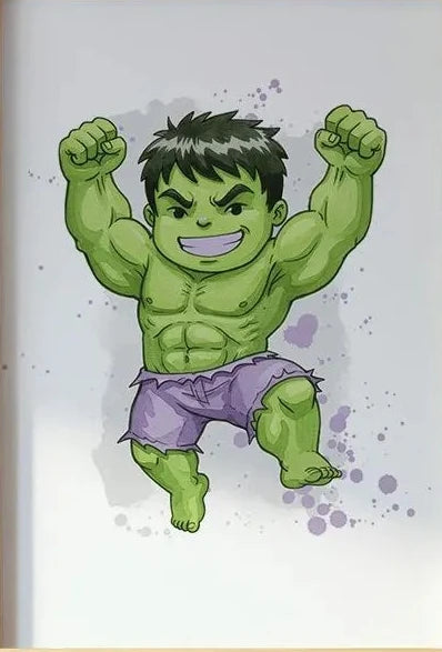 Poster în acuarelă Hulk - Cu pumnii ridicați