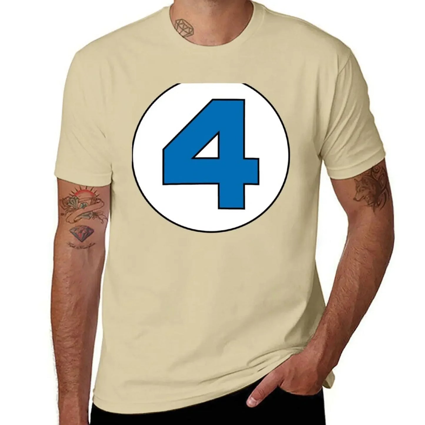 T-shirt The Fantastic 4 – stor rund logotyp i svart, oversize