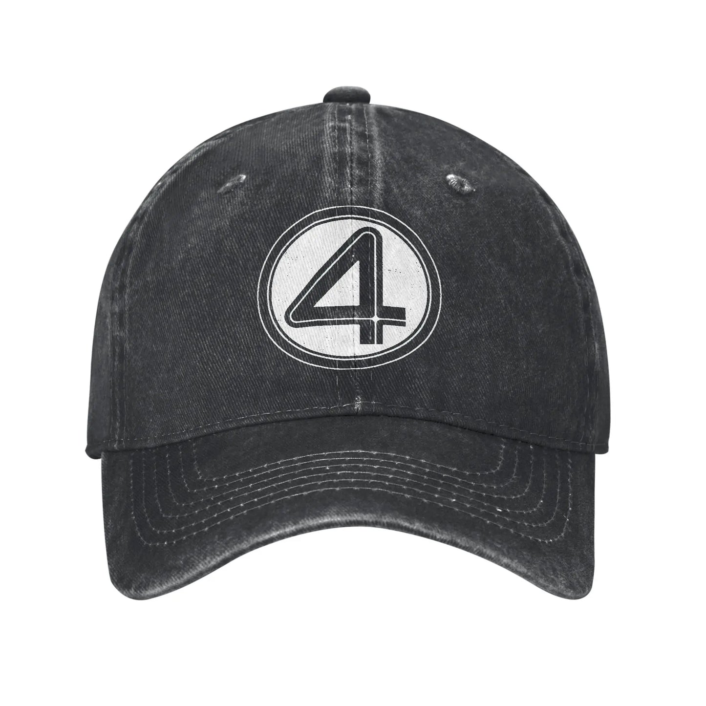Fantastic Four baseballsapka – koptatott fekete farmer
