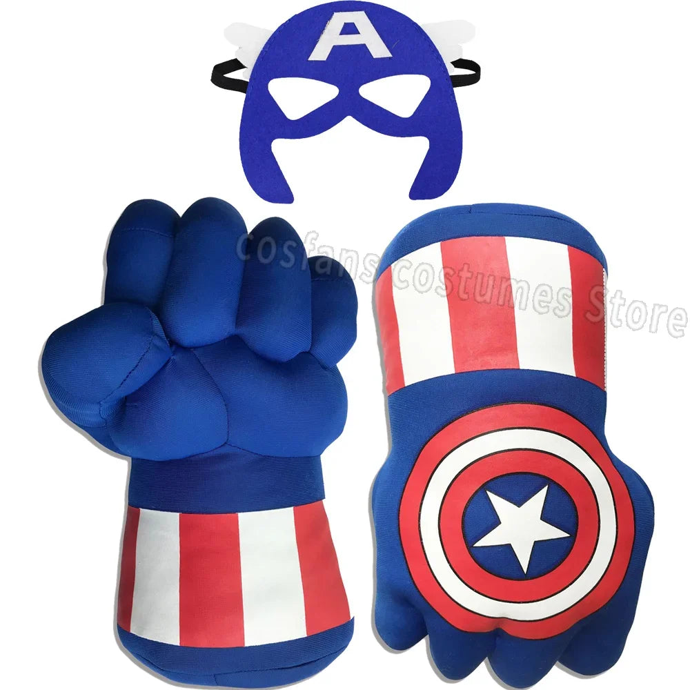 Luvas de Boxe Avengers Captain America - Vista Frontal com Escudo e Estrela