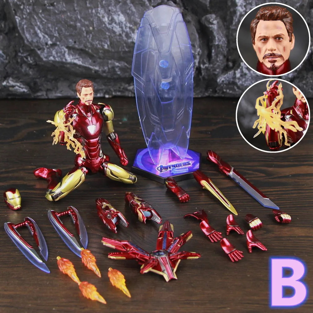 Figurka ZD Toys Iron Man MK85 2.0 LED – podstavec se štítem, varianta B