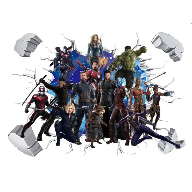 Avengers Captain America-vægklistermærke - 3D-dekoration til børneværelset
