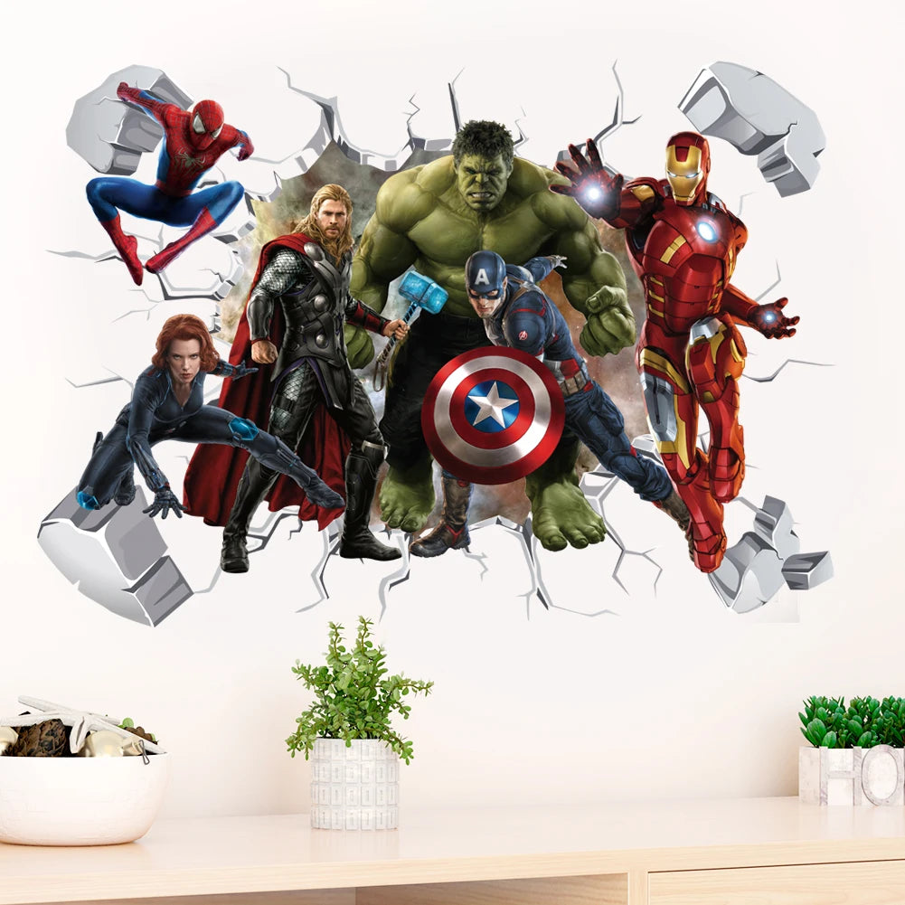 Avengers Captain America-vægklistermærke - 3D-dekoration til børneværelset