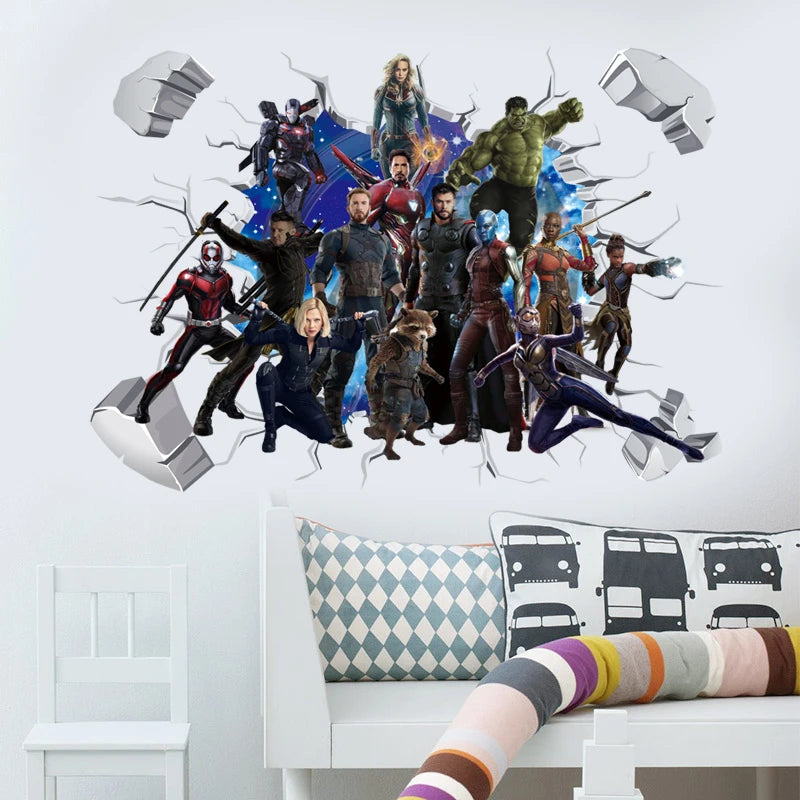 Avengers Captain America-vægklistermærke - 3D-dekoration til børneværelset