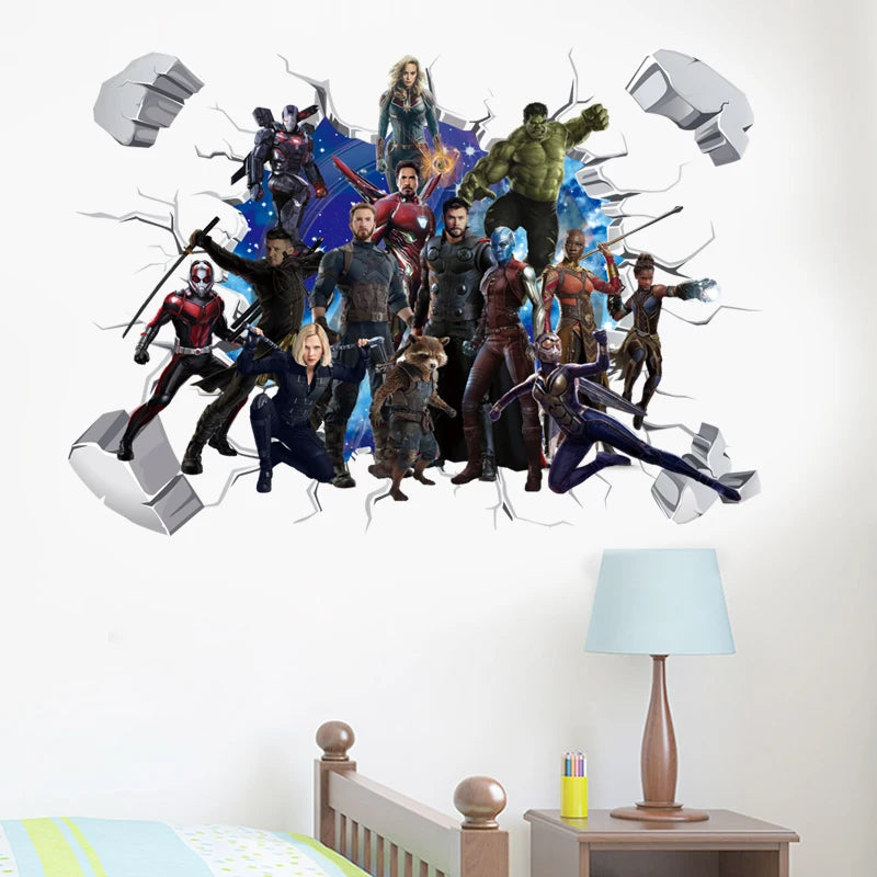 Avengers Captain America-vægklistermærke - 3D-dekoration til børneværelset