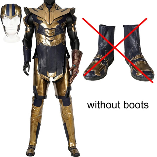 Thanos-utklädnad – marinblå och guldfärgad Endgame-rustning utan stövlar