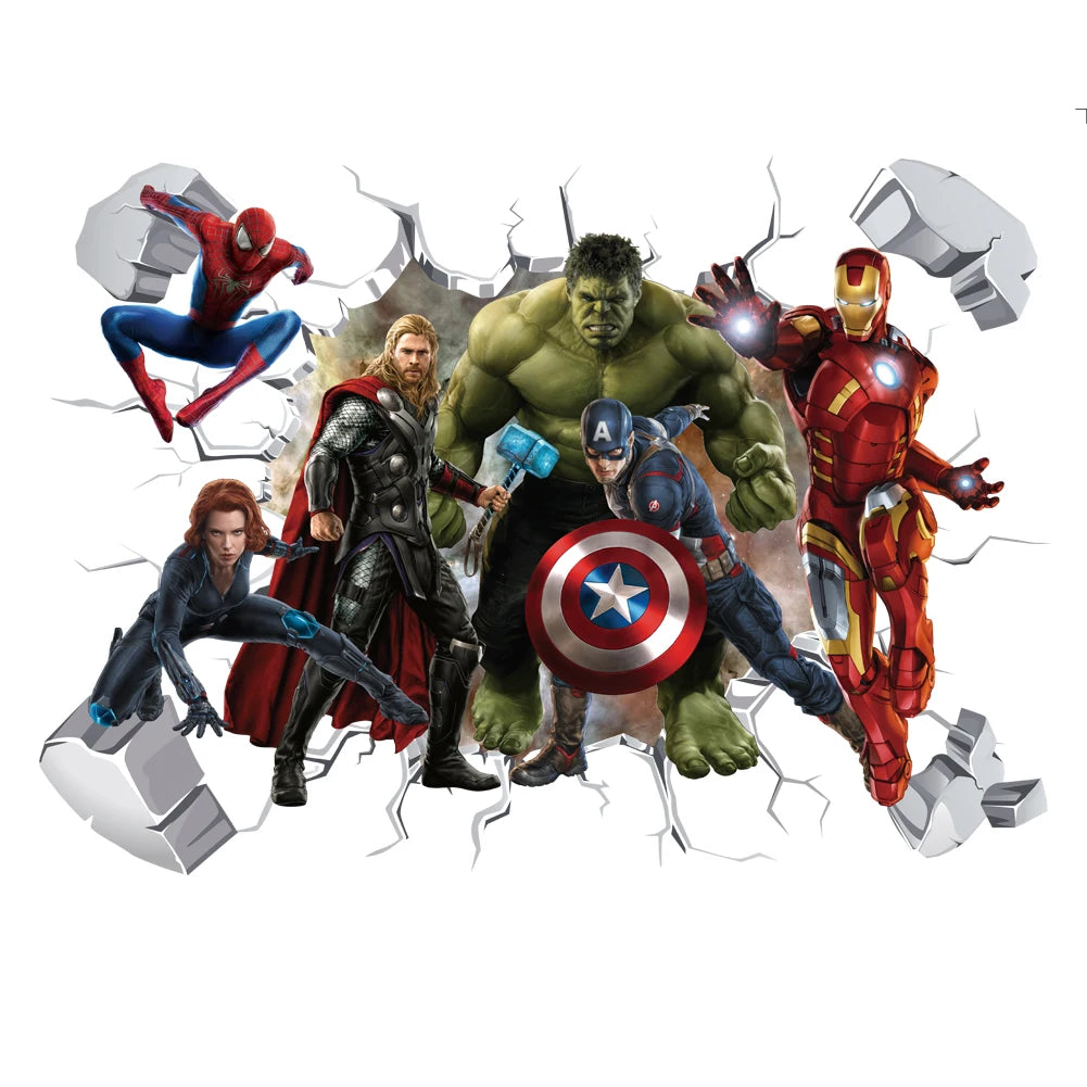 Avengers Captain America-vægklistermærke - 3D-dekoration til børneværelset
