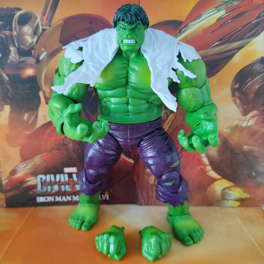 Artikuleret Hulk Marvel Legends 80th-figur – iturevet skjorte, 20 cm