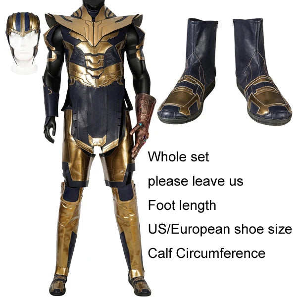 Kostým Thanos – námořnicky modré a zlaté brnění Endgame s botami