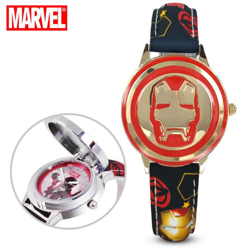 Avengers Iron Man Flip-klocka för barn – svart armband