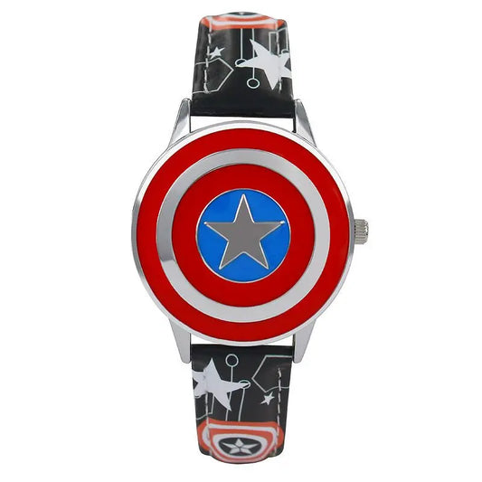 Avengers Captain America-børneur – sort stjernearmbånd