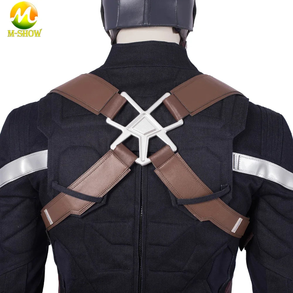 Costum de cosplay Captain America – uniformă bleumarin cu mască