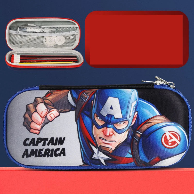 Captain America iskolai tolltartó – ovális, cipzáras tok