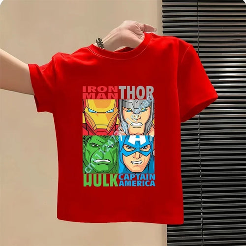 Tricou pentru copii Avengers - Design cu Thor și Hulk Roșu