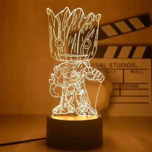 Candeeiro LED Avengers Groot – Ramo florido, 3D, 18cm