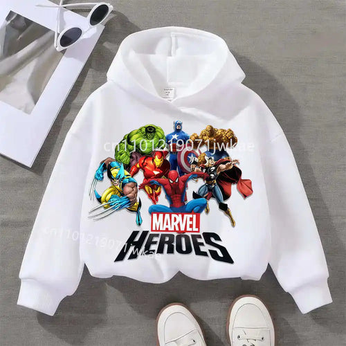 Kids' Marvel Heroes Group Hoodie - White