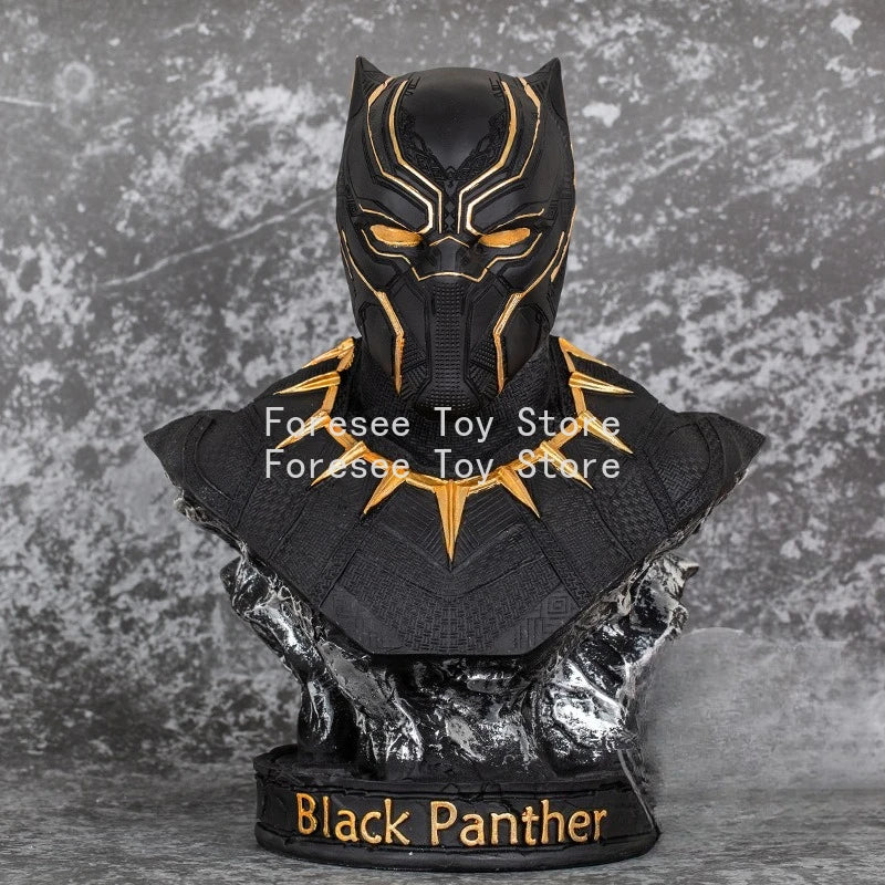 Bust Avengers Black Panther – sculptură din rășină aurie 35cm