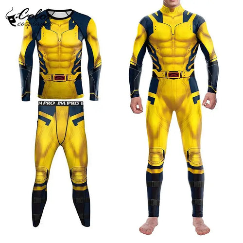 Full Wolverine Cosplay Suit - Yellow Blue X-Men Costume
