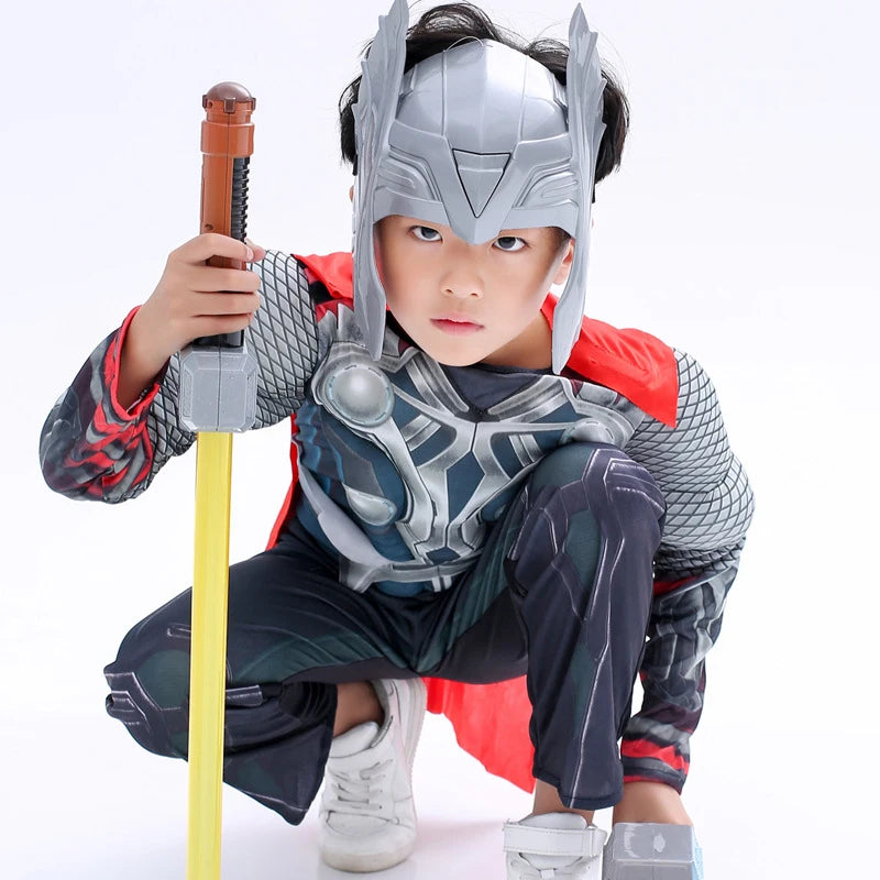 Avengers Thor-dräkt – cosplaydräkt för barn med hammare och hjälm