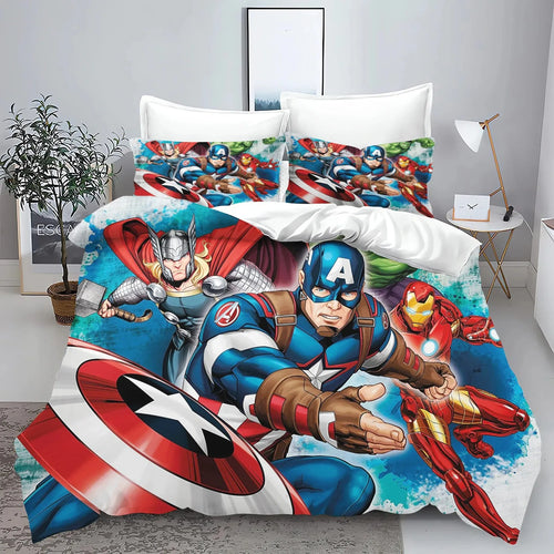 Husă de pilotă Avengers – Bandă desenată pe fundal albastru cu stropi