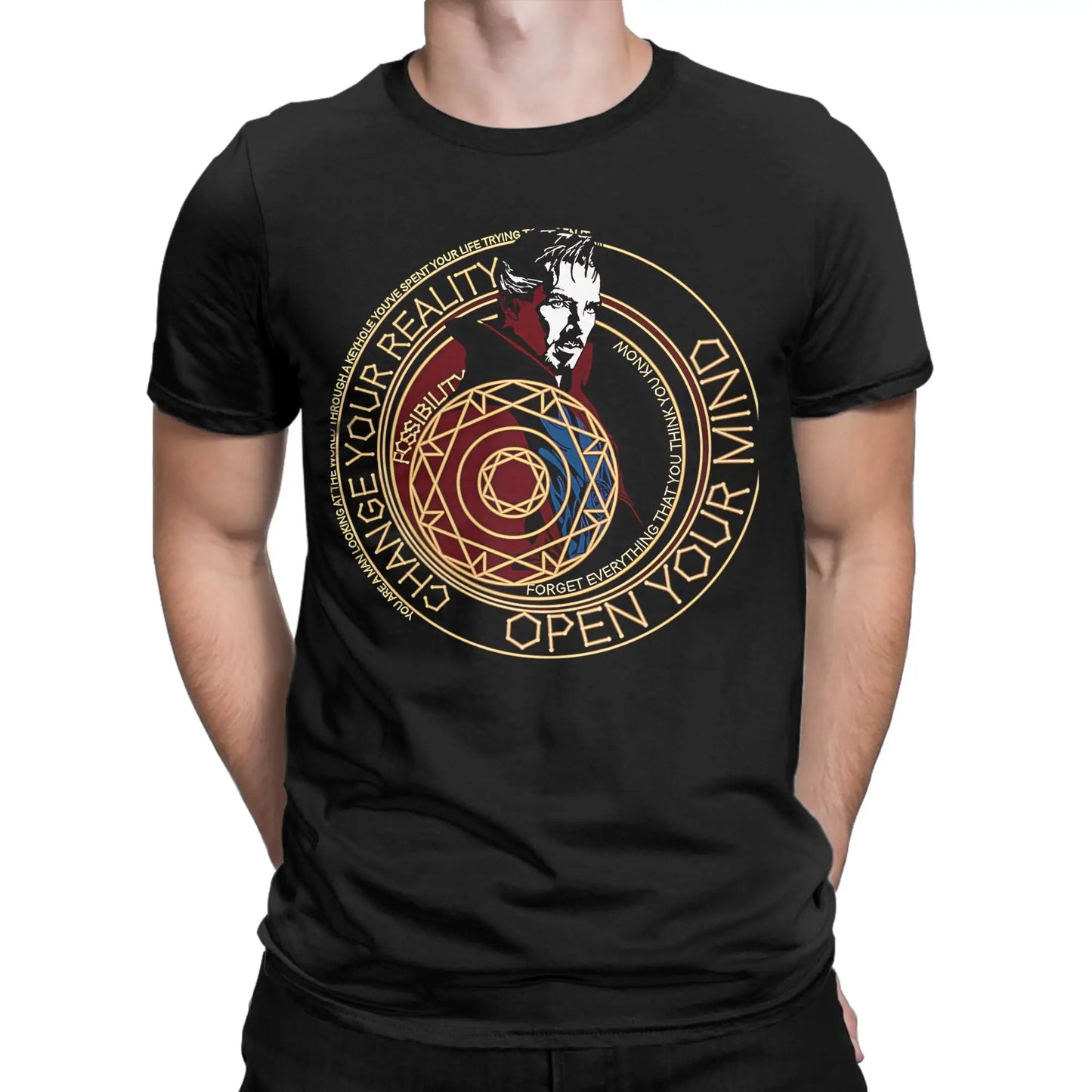 T-shirt Doctor Strange - Círculo místico Change Your Reality para homem