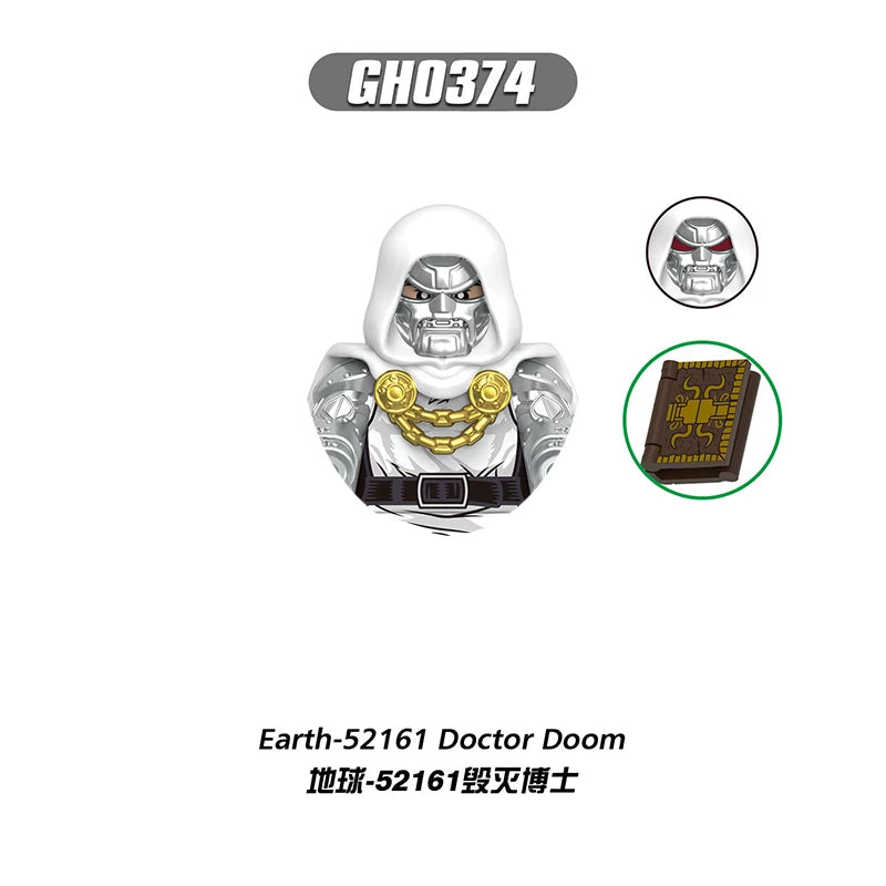 Doctor Doom figura – fehér köntös, Föld-52161, grimoárral