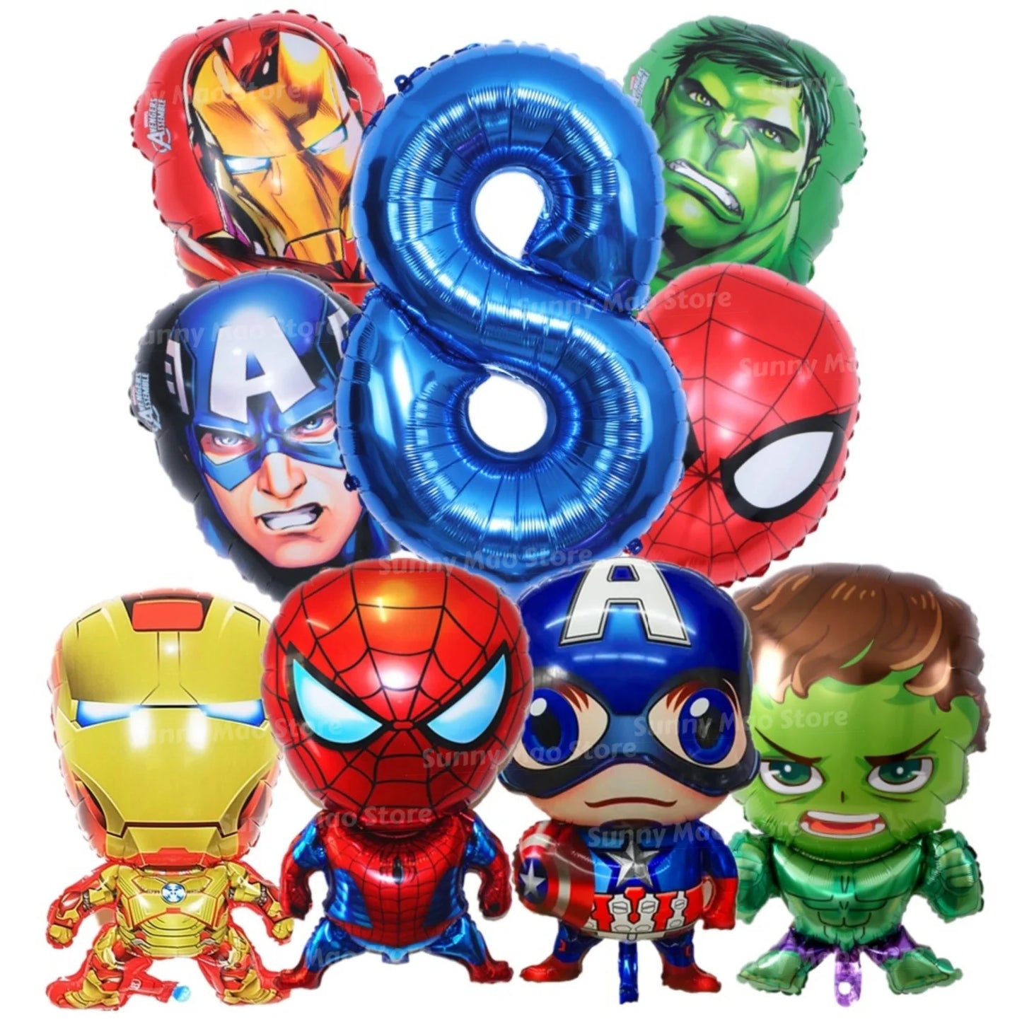 Dekorační sada k narozeninám Avengers – balónky s čísly Iron Man Spider-Man