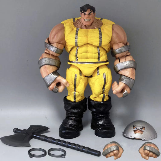 Figurka Wolverine Prison Weapon X – žlutá kombinéza, sekera a pouta, 9 palců