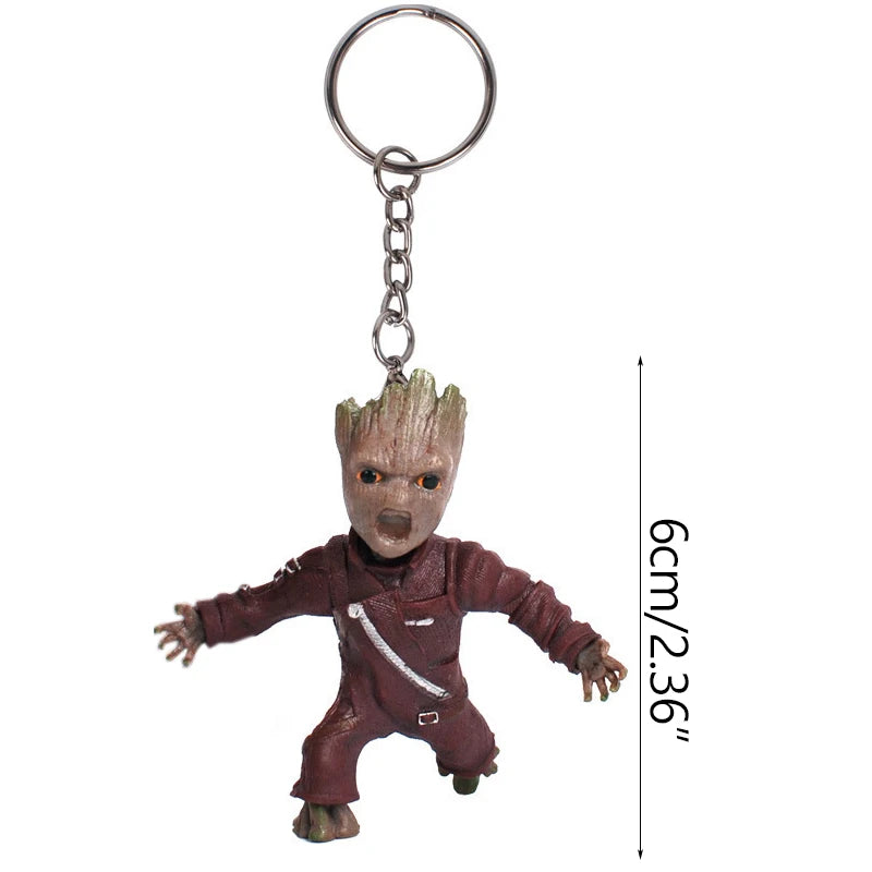 Breloc Baby Groot, figurină 3D - Colecție cu diverse costume