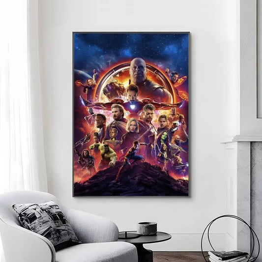 Plakát Avengers Infinity War – design zlaté Thanosovy rukavice
